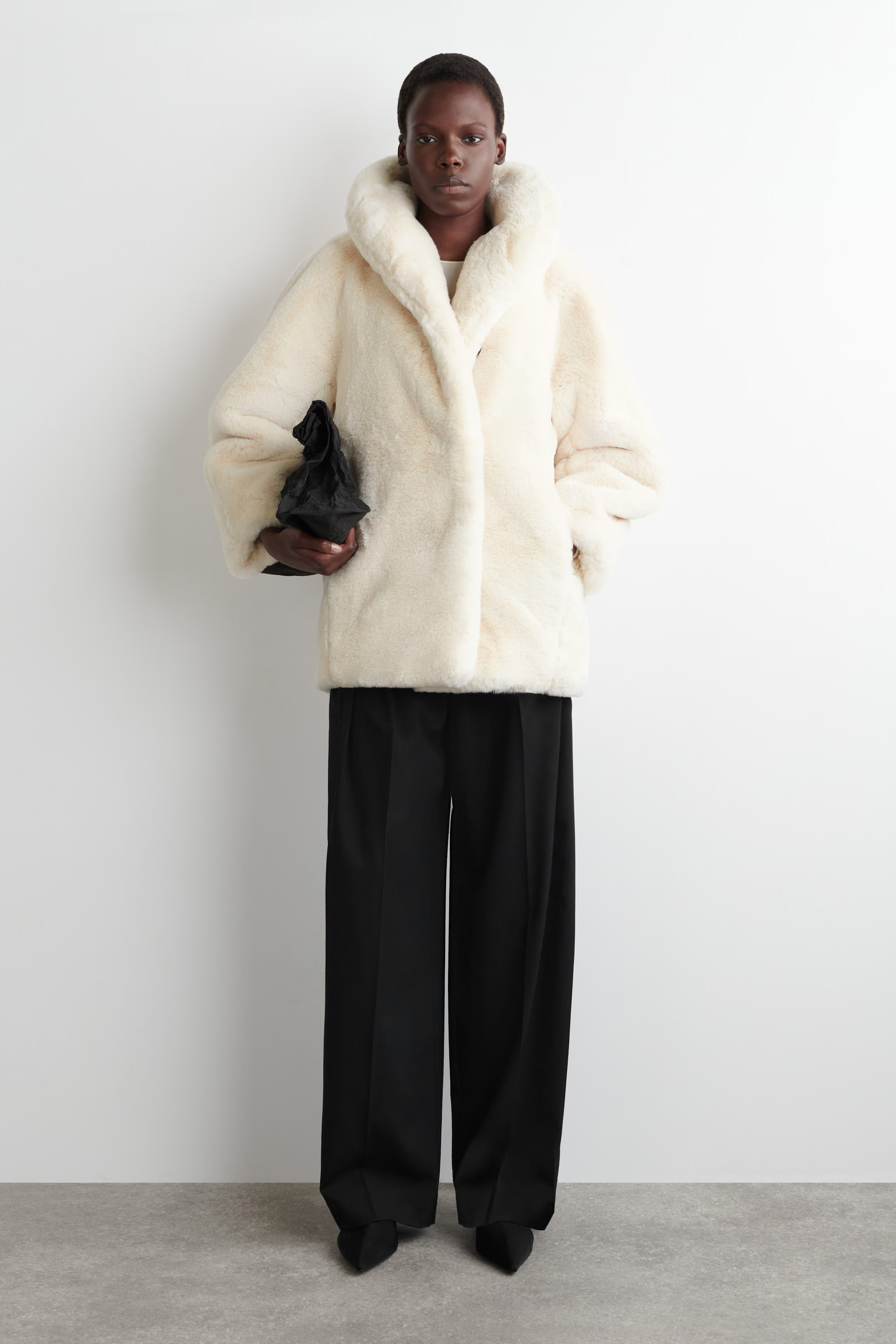 SHAWL-COLLAR FAUX FUR JACKET - LIGHT BEIGE | COS GB | COS UK