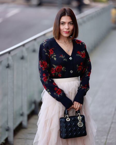 Tulle Midi Skirt Black Cardigan Lady Dior My ABCDior Black Bag

#LTKover40 #LTKeurope #LTKstyletip