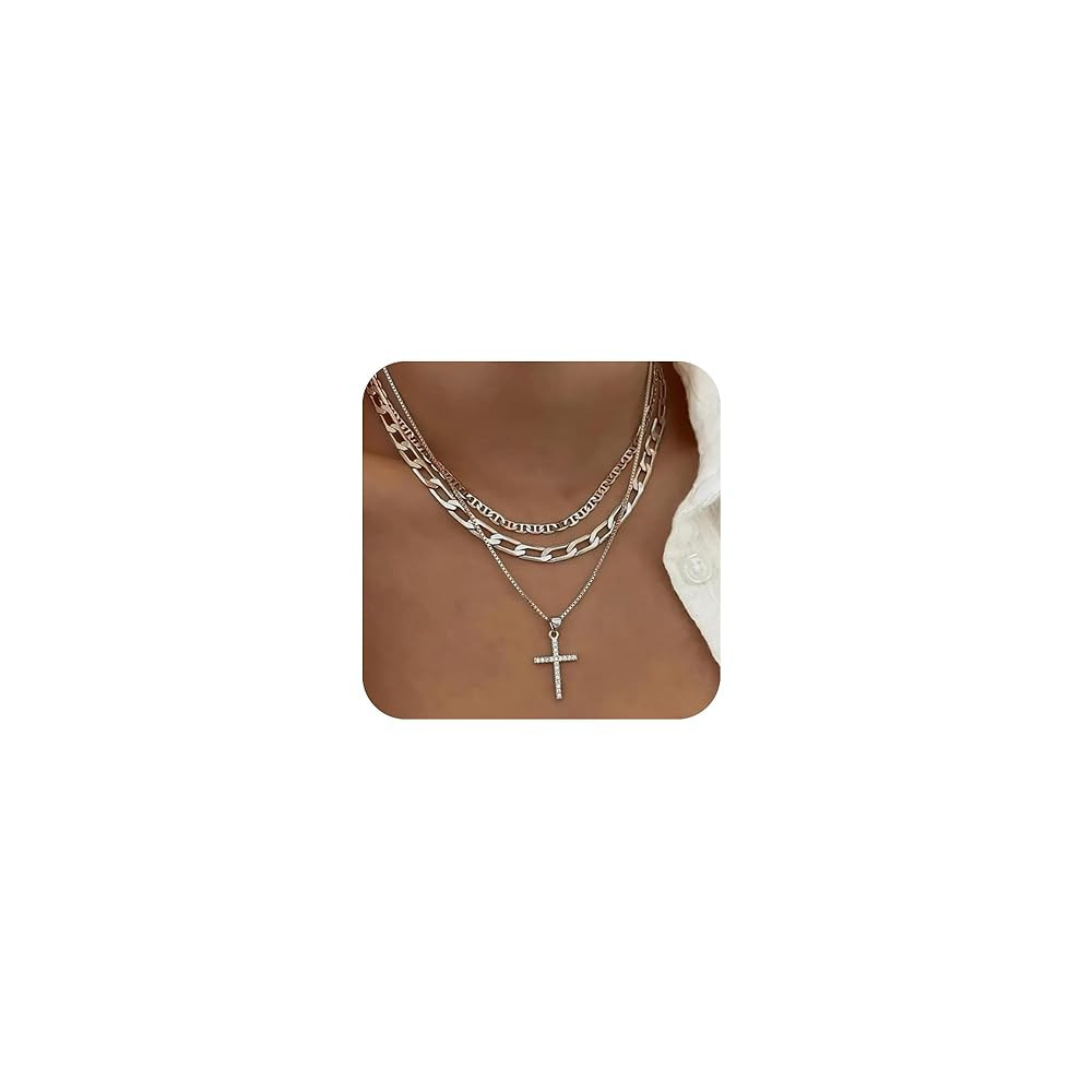 Cross Necklace for Women,Stackable Stacked Stacking Layering Layered Necklaces Dainty Gold Neckla... | Amazon (US)