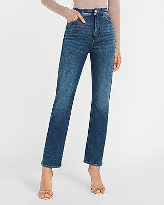 Super High Waisted Faded Modern Straight Jeans | Express