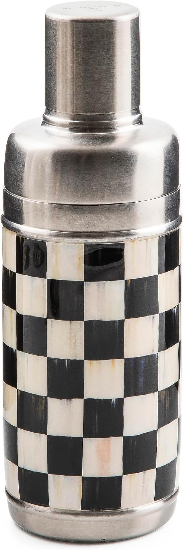MACKENZIE-CHILDS 3260 20-Ounce Cocktail Shaker, Stainless-Steel Shaker Cup with Lid, Black-and-Wh... | Amazon (US)