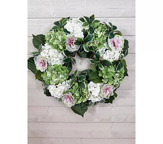Make Your Selection: Simply Stunning 24" Hydrangea and Cabbage Wreath by Janine Graff | QVC