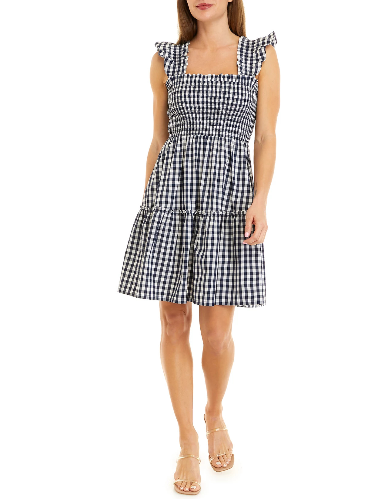 Women's Sleeveless Smocked Yarn Dyed Dress | Belk