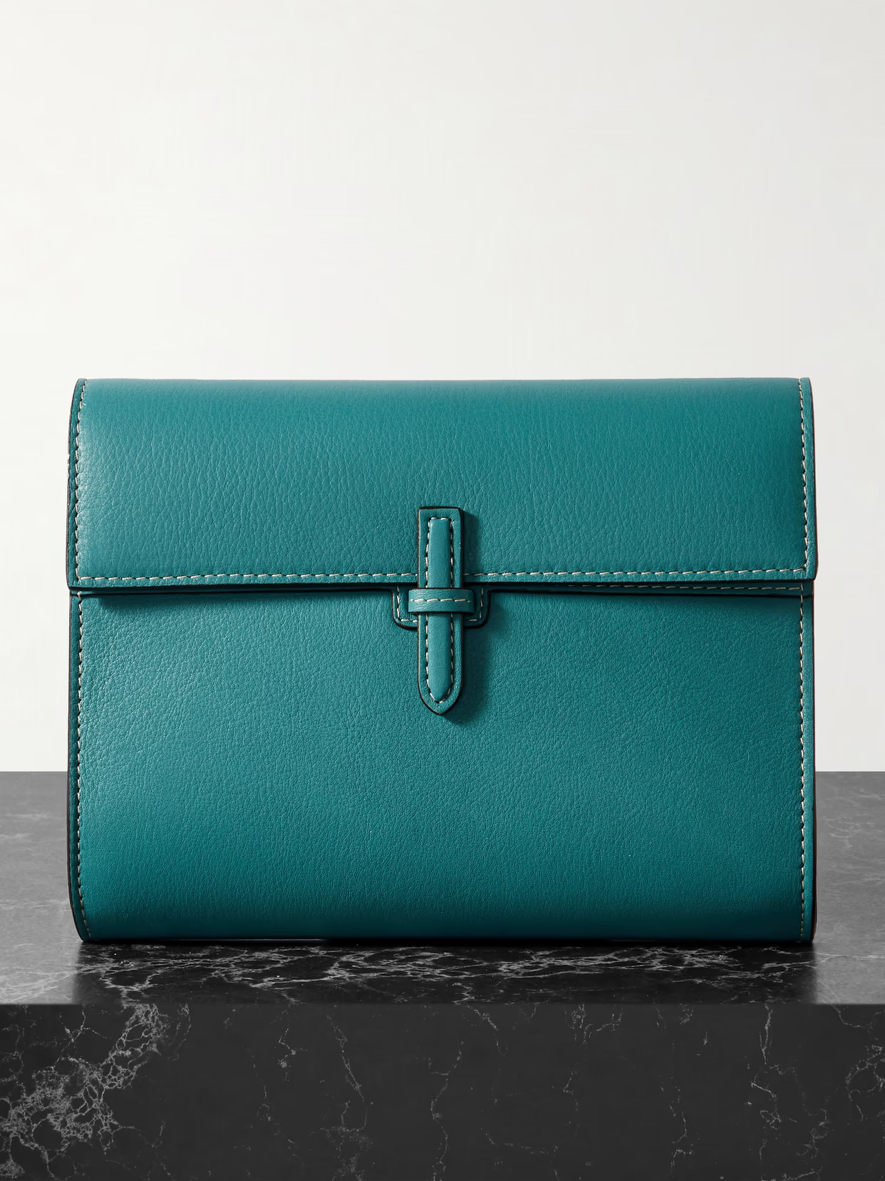 Hunting Season - Leather Clutch - Blue | NET-A-PORTER (US)