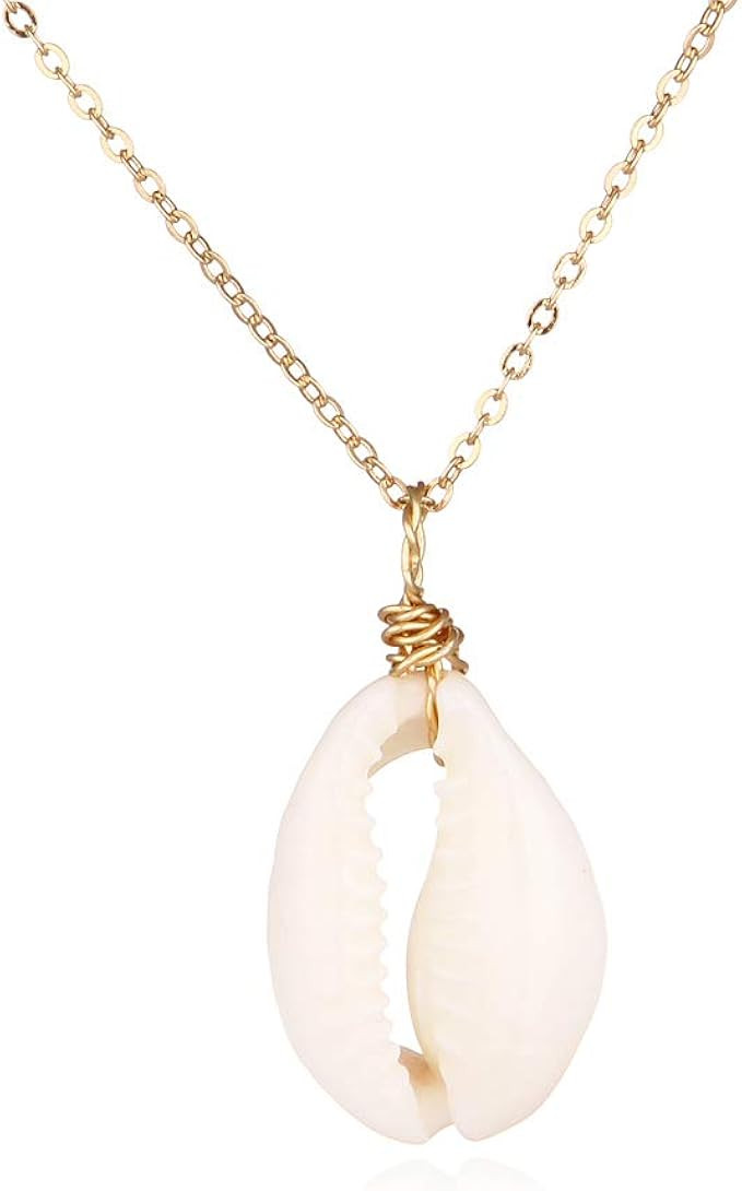Natural YFE Cowrie Shell Choker Necklace with 14K-Plated Bohemia Choker Shell for Girls and Women | Amazon (US)