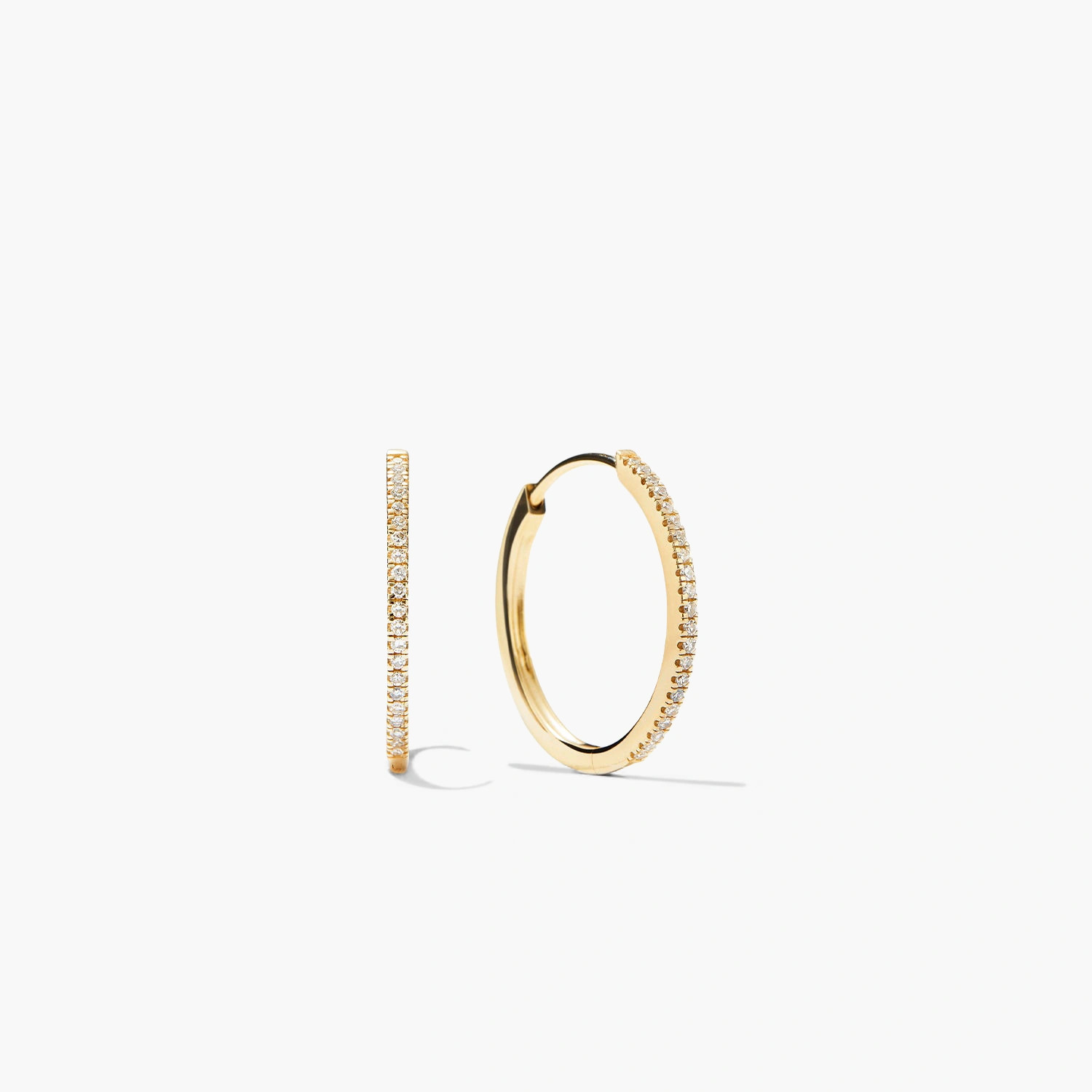 Pavé Diamond Medium Hoops | Mejuri Fine Crew