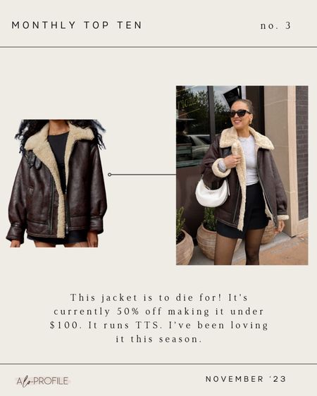 This jacket is to die for! It’s currently 50% off making it under $100. It runs TTS. I’ve been loving it this season.