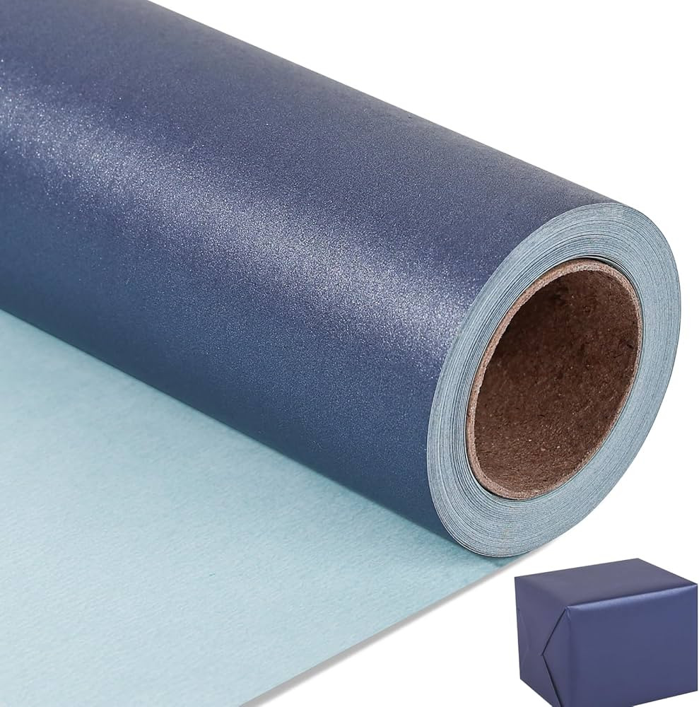 NESCCI Dark Blue Matte Wrapping Paper,Solid Color Pearly-Lustre Paper,Gift Wrapping Paper,Perfect... | Amazon (US)