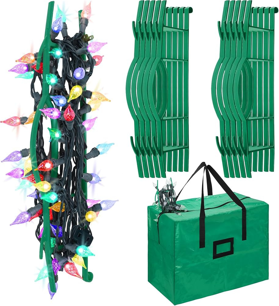 RUODON 12 Pack Christmas Lights Storage Holders with Storage Bag Hanging Rope Cord String Winder ... | Amazon (US)