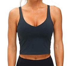 THE GYM PEOPLE Womens' Sports Bra Longline Wirefree Padded with Medium Support | Amazon (US)