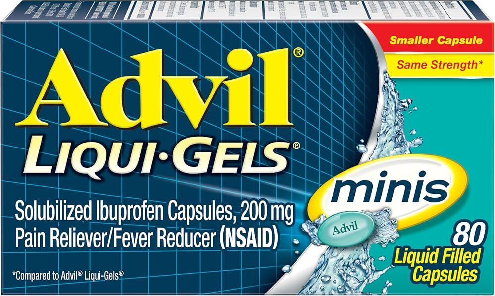 Advil Liqui-Gels Minis Pain Reliever and Fever Reducer, Pain Medicine for Adults with Ibuprofen 2... | Amazon (US)