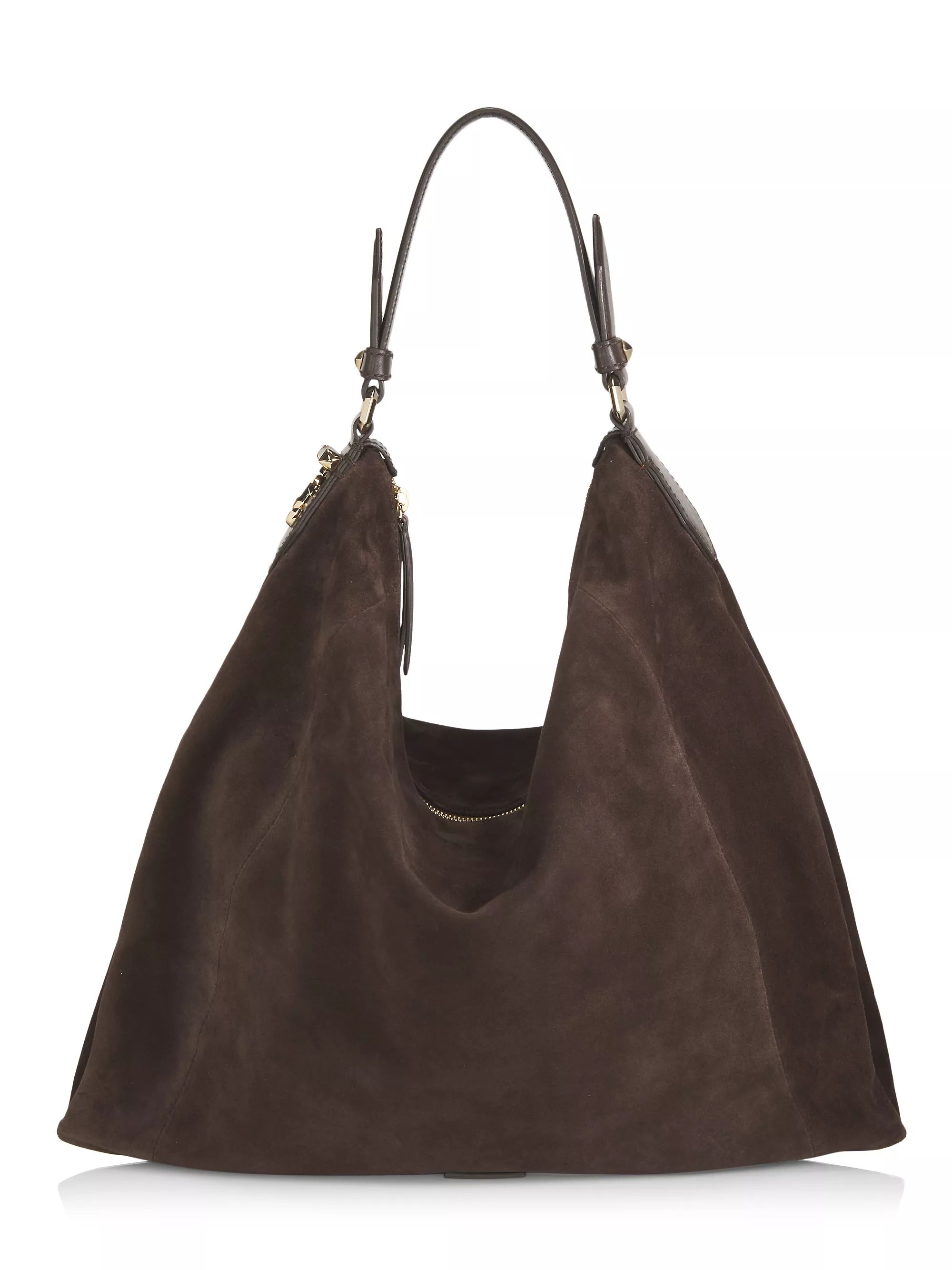 Shop Jimmy Choo Anna Suede Hobo Bag | Saks Fifth Avenue | Saks Fifth Avenue