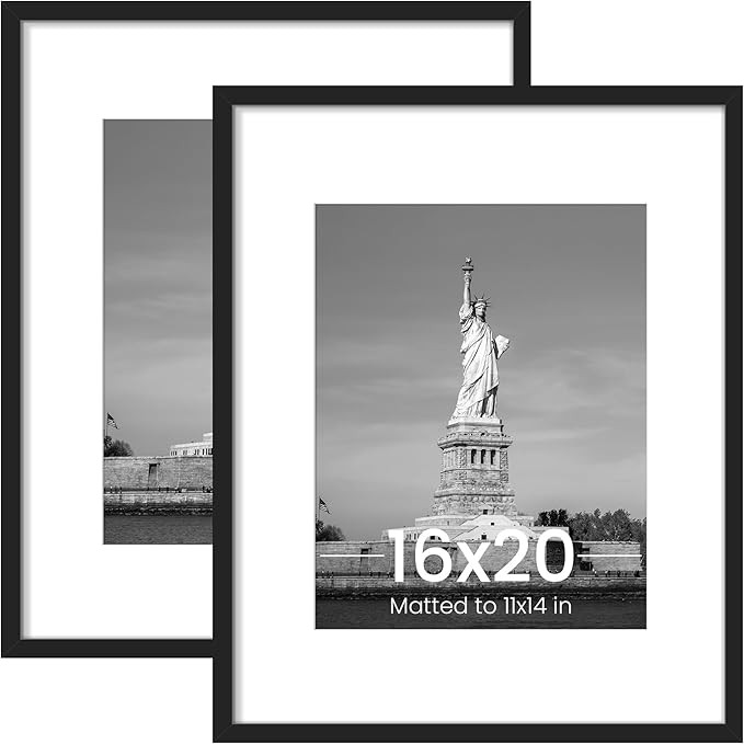ENJOYBASICS 16x20 Picture Frame, Display Poster 11x14 with Mat or 16 x 20 Without, Wall Gallery P... | Amazon (US)