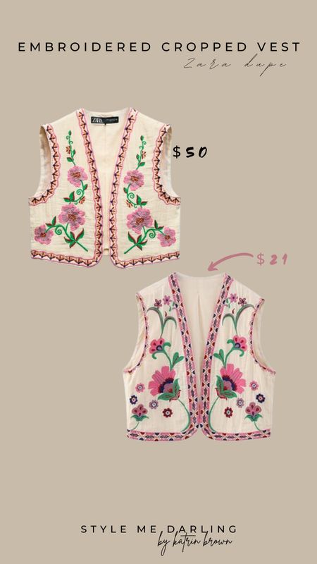 Embroidered cropped vest
Zara dupe
Cropped vest
Summer outfit
Summer top
Wine tasting
Girls weekend
Country concert
Floral top


#LTKTravel #LTKStyleTip #LTKFindsUnder50