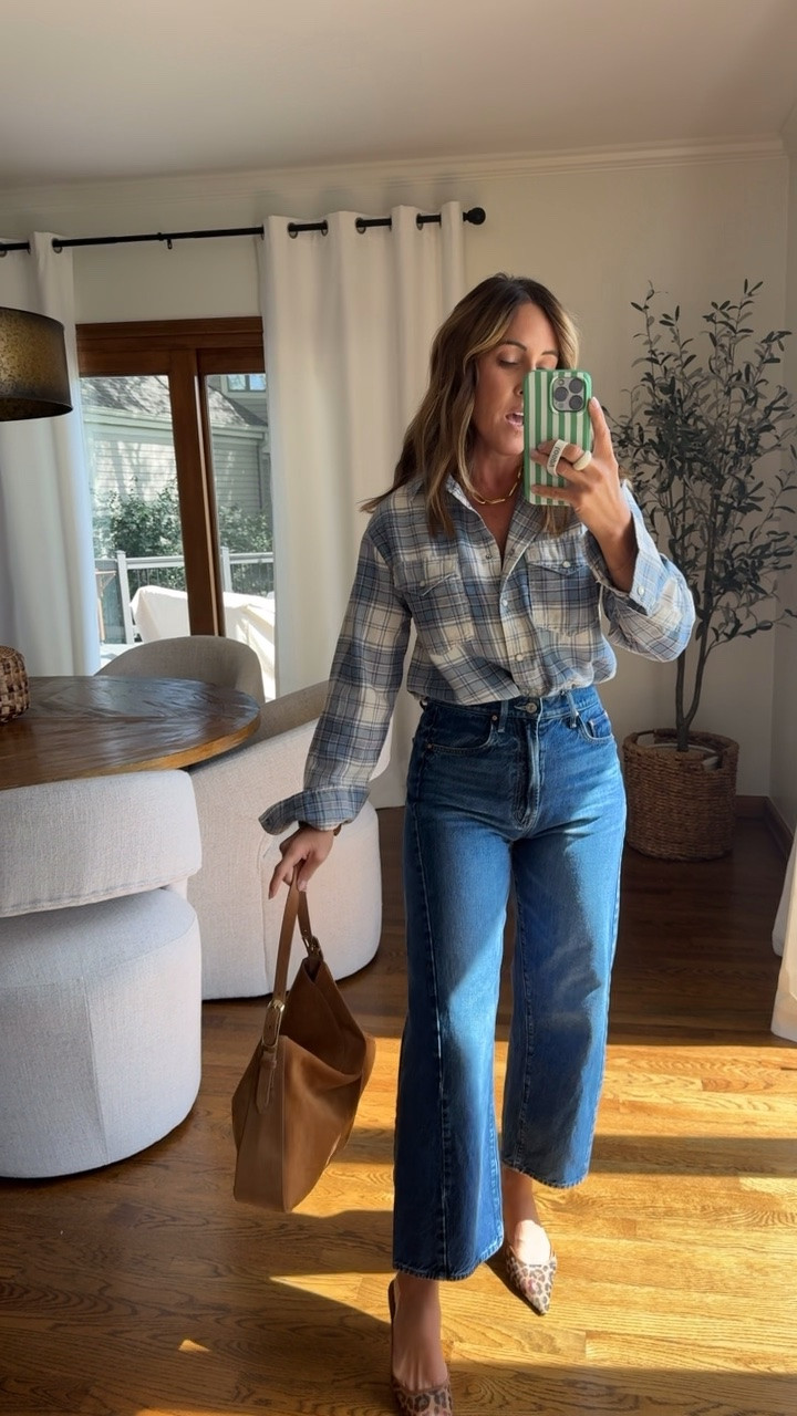 Let’s elevate a cute plaid flannel top. 
XS in top. Size up if you want an oversized fit. On sale!
Jeans tts. 25 regular

#LTKgrwm #LTKSeasonal #LTKOver40
