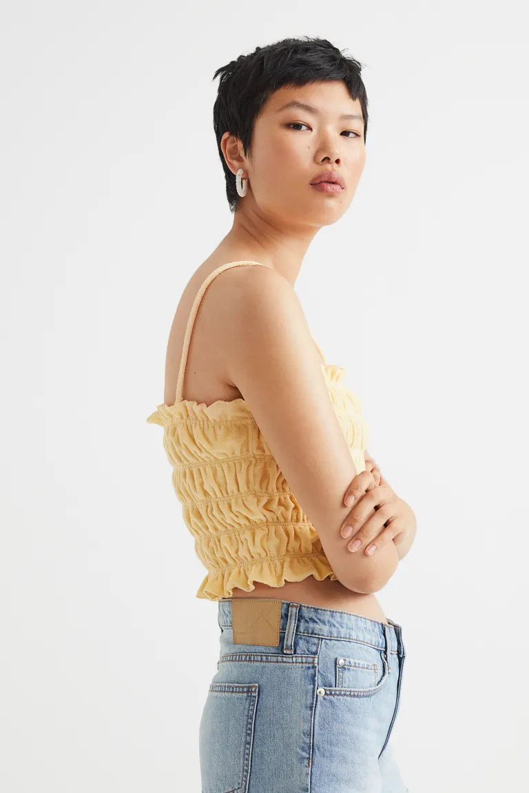 Smocked Terry Top | H&M (US + CA)