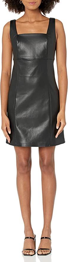 The Drop Women's Hank Vegan Leather Square-Neck Mini Dress | Amazon (US)