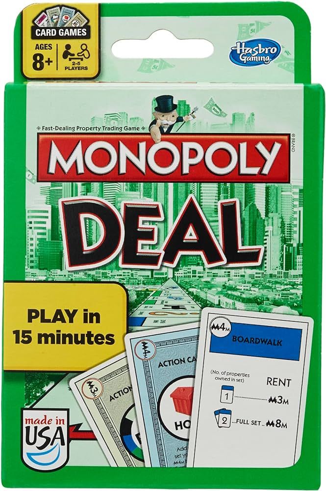 Hasbro Gaming Monopoly Deal Card Game, Quick-Playing Card Game for 2-5 Players, Game for Families... | Amazon (US)
