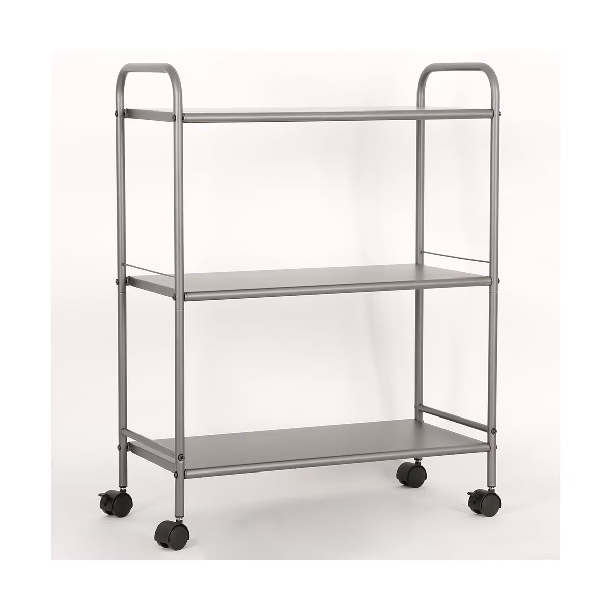3 Shelf Wide Utility Storage Cart Gray - Room Essentials™: Steel Rolling Organizer with Wheels,... | Target