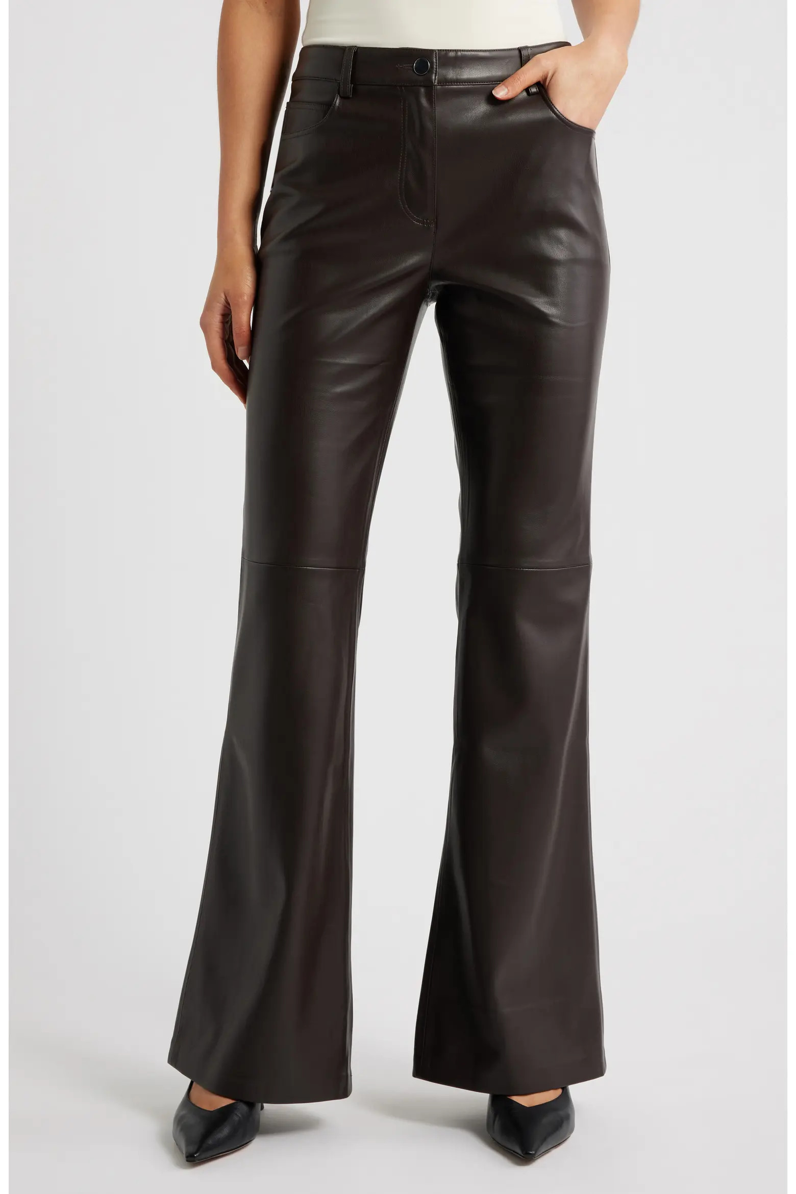 MANGO Connie Flared Faux Leather Pants (Women) | Nordstrom | Nordstrom