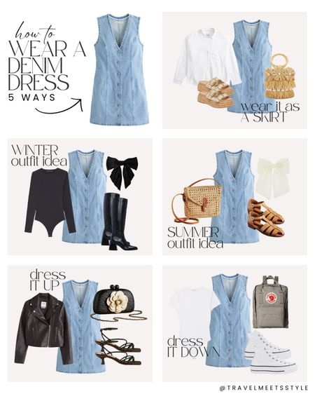 How to wear a denim dress five different ways! 


Abercrombie, summer dress, winter dress, casual dress, summer outfits, winter outfits, spring outfits, date night outfits, weekend outfits, straw bag, hair bow, espadrilles, sandals, converse platform sneakers, knee high leather boots, black strappy heels, vacation outfits

#LTKtravel #LTKstyletip