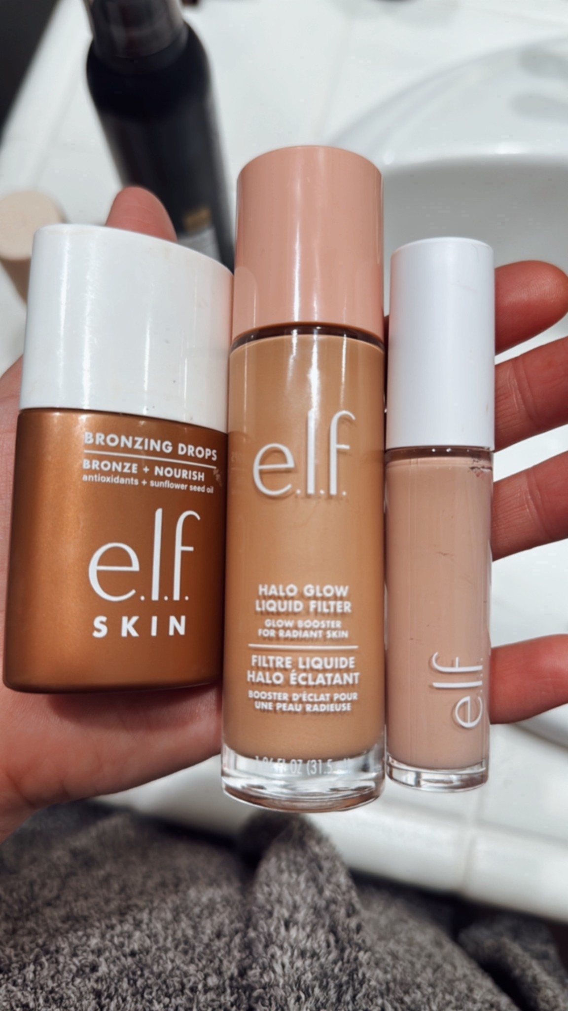 Fav Elf Products! 
Halo Glow Liquid Filter 
Camo Hydrating Concealer
Bronzing Drops

#elfbeauty #elfmakeup

#LTKBeauty #LTKFindsUnder100 #LTKOver40