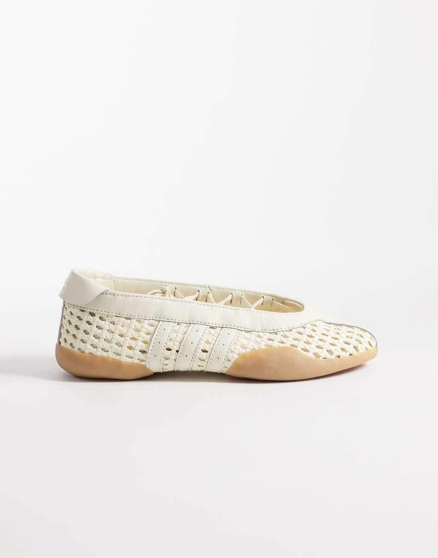 adidas Originals Taekwondo Mei Ballets with crochet detail in white and cream | ASOS (Global)