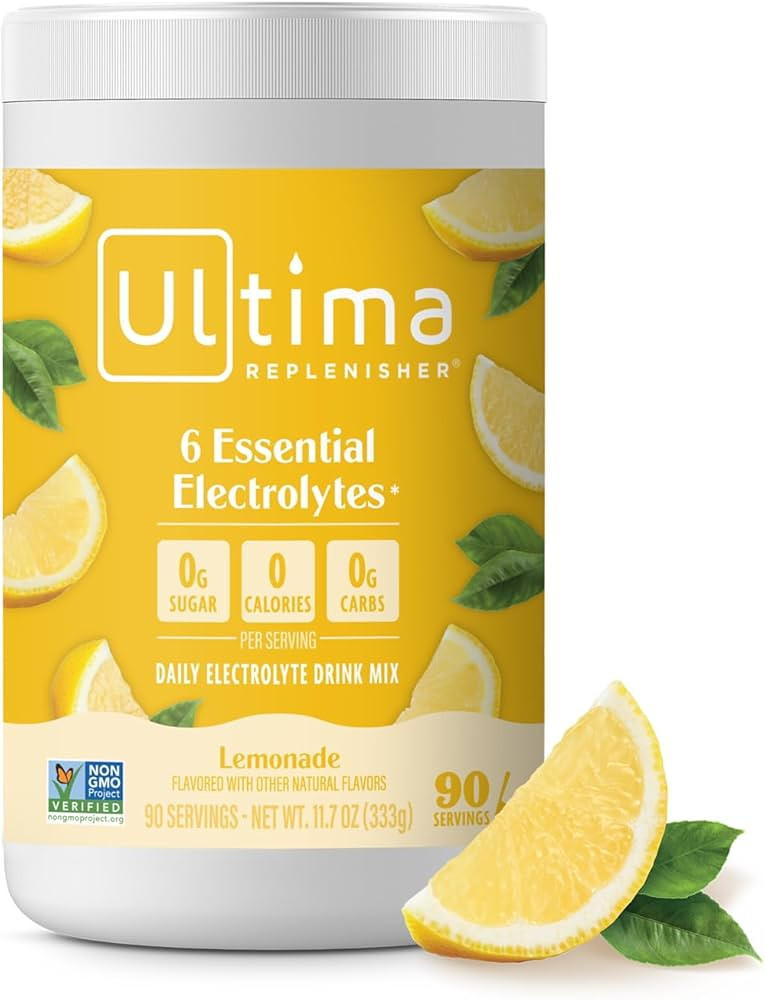 Ultima Replenisher Daily Electrolyte Powder Drink Mix – Sugar Free – Lemonade, 90 Servings ... | Amazon (US)
