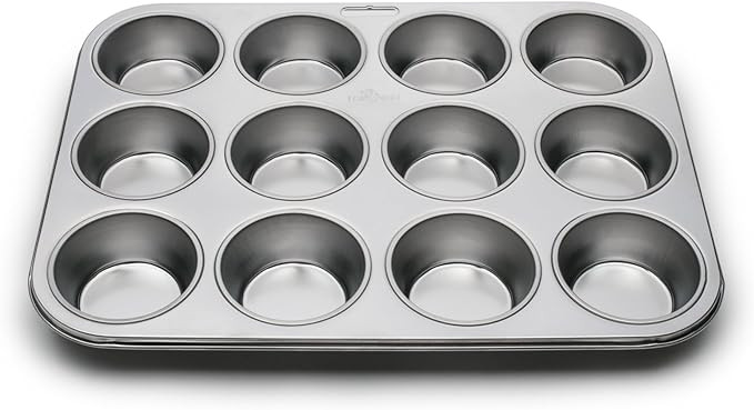 Fox Run Muffin and Cupcake Pan, 12 Standard Cup, Stainless Steel | Amazon (US)