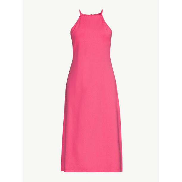 Free Assembly Sleeveless Halter Midi Dress, Sizes XS-XXL - Walmart.com | Walmart (US)