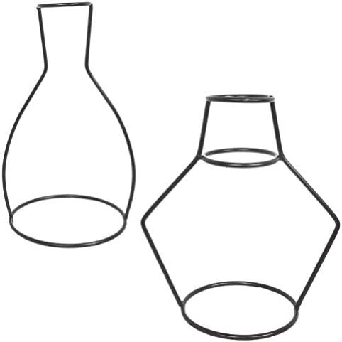 VOSAREA 2pcs Creative Iron Vase Frame Modern Fresh Flower Display Stand Iron Plant Holder Contain... | Amazon (US)