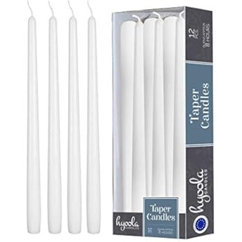 CandleNScent Taper Candles | Tapered Candlesticks - dripless 10 Inch unscented | White | 4 Pack | Amazon (US)