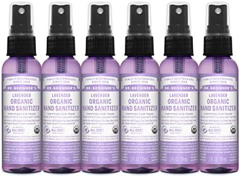 Dr. Bronner's - Organic Hand Sanitizer Spray (Lavender, 2 Ounce, 6-Pack) - Simple and Effective F... | Amazon (US)