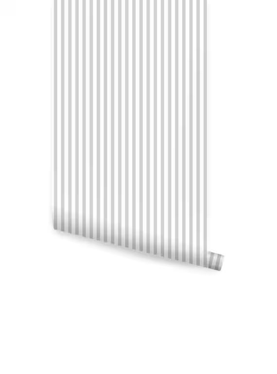 Thin Stripe Vertical Peel & Stick Fabric Wallpaper Repositionable | Etsy (US)