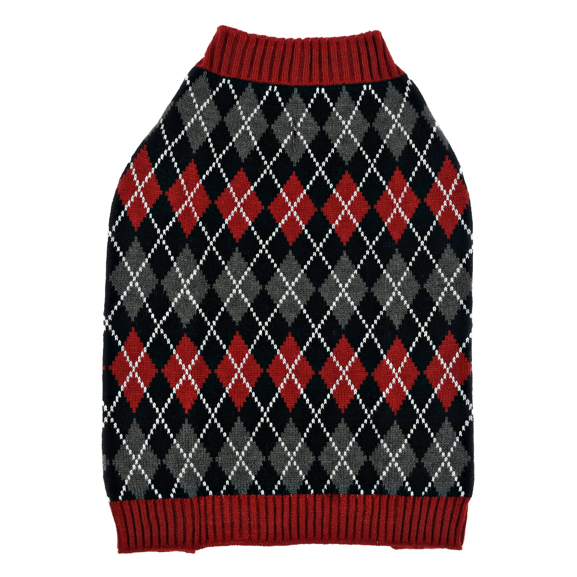 Vibrant Life Dog Sweater, Red Argyle, Medium | Walmart (US)