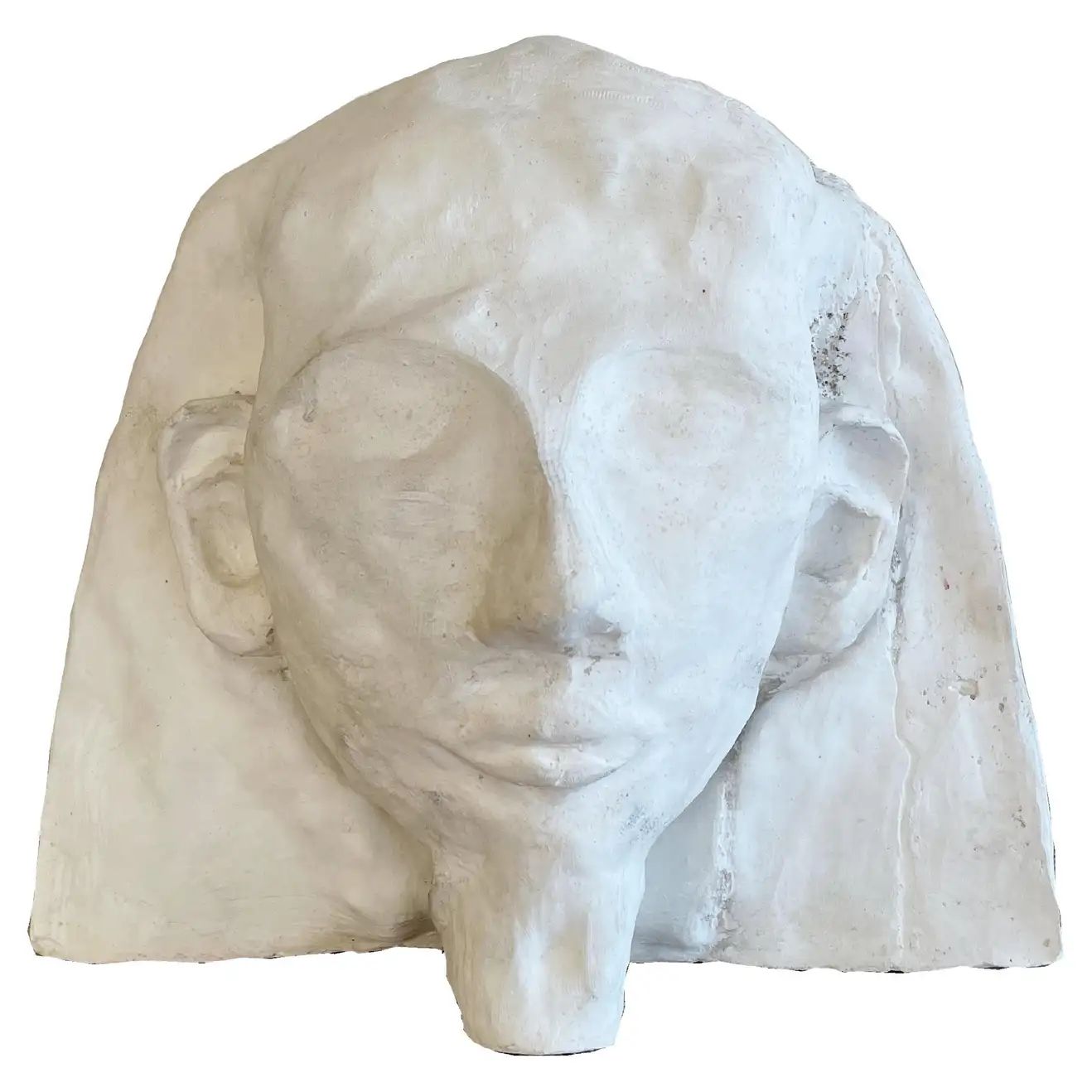 Egyptian White Head Plaster Sculpture | 1stDibs