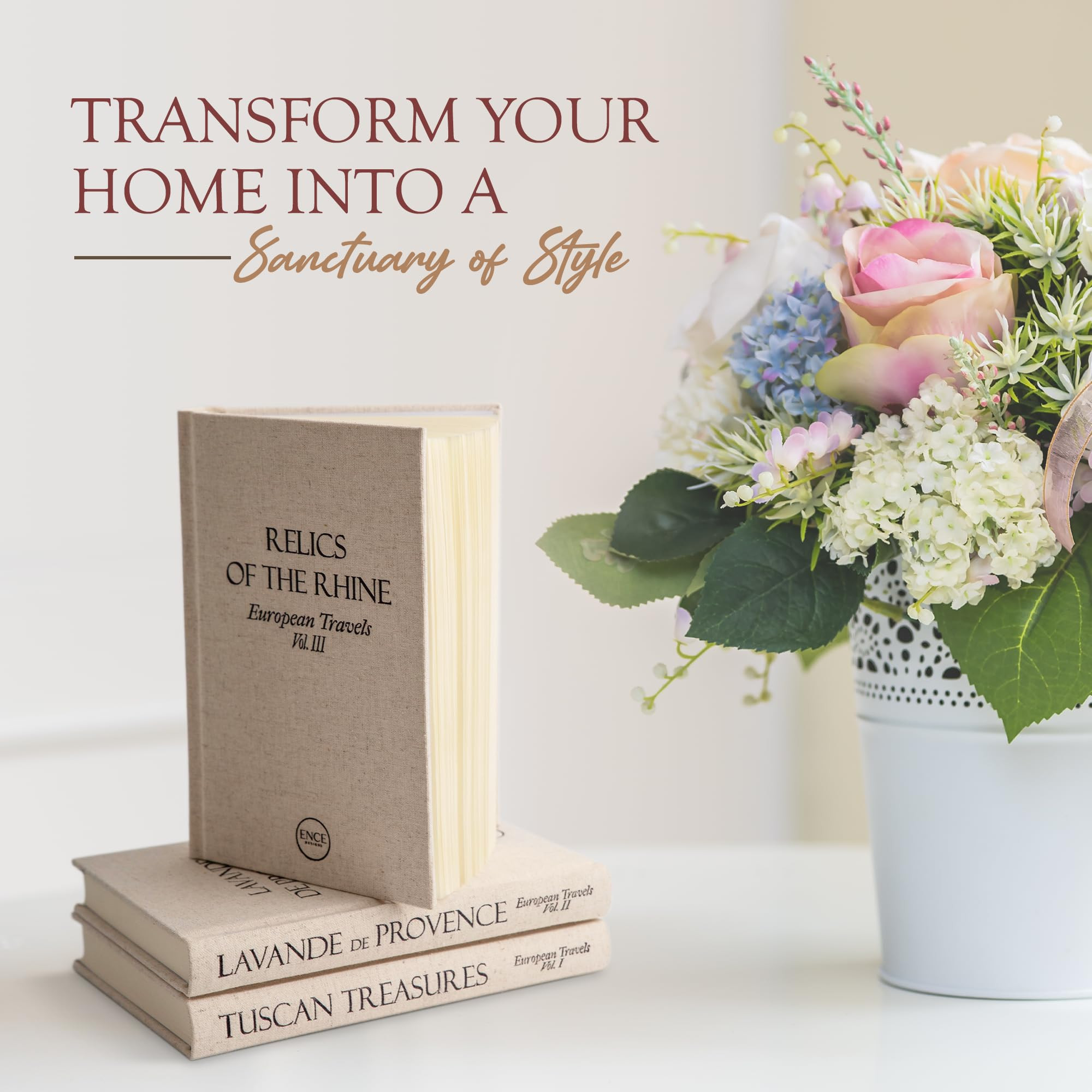 Decorative Books for Home Decor- Set of 3 Fake Books for Decoration- Travel Inspired Fake Book De... | Amazon (US)