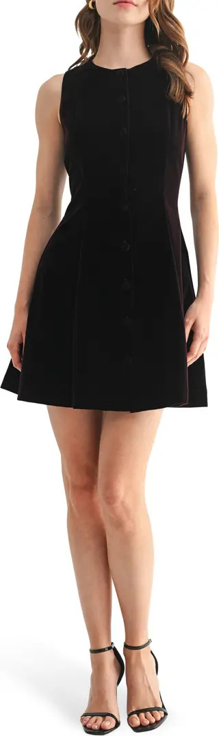 Lush Sleeveless Button Front Velvet Minidress | Nordstromrack | Nordstrom Rack
