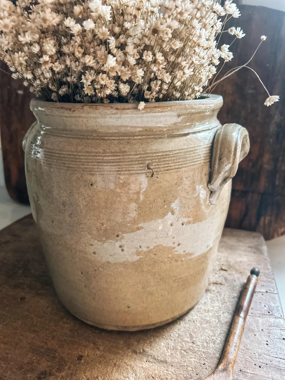 Large Vintage French Confit Pot: Mottled Grey Country Kitchen Decor - Etsy | Etsy (US)