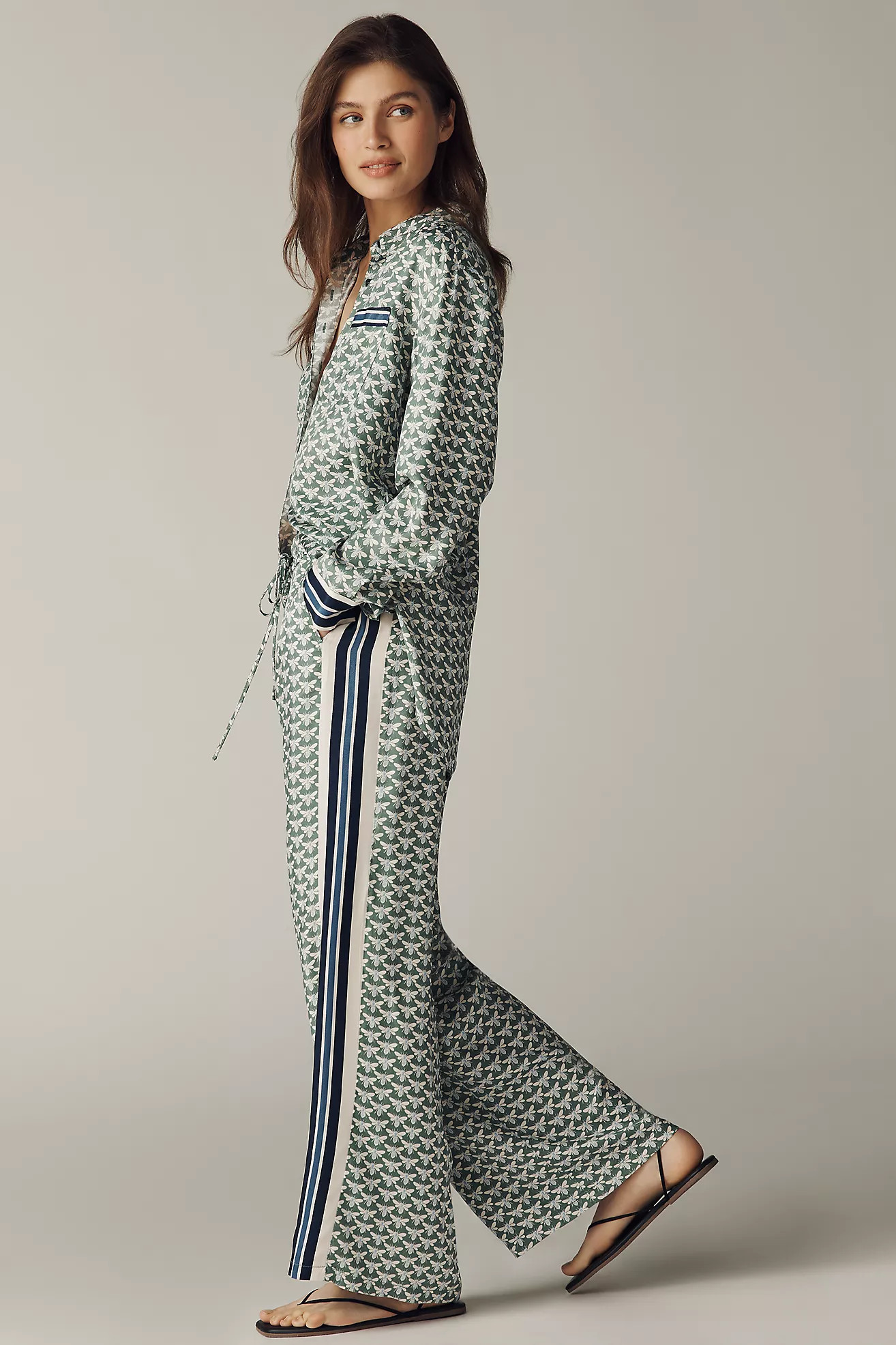The Brooklin Tie-Front Printed Pull-On Pants by Maeve | Anthropologie (US)