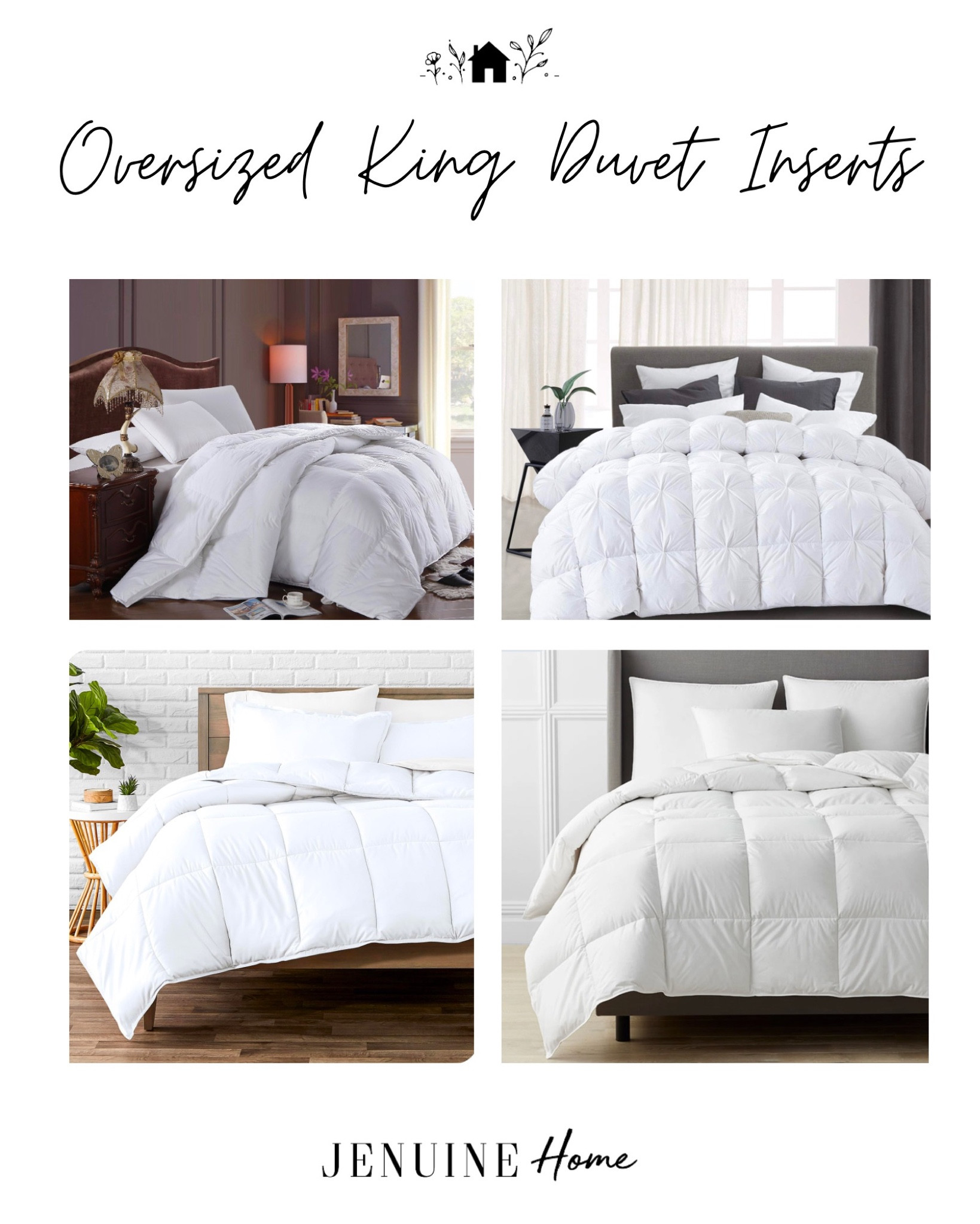 Oversized king duvet inserts to fit inside your duvet covers! Bedroom, bedding, down, down alternative

#LTKhome