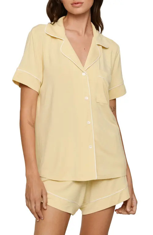 Eberjey Gisele Relaxed Short Pajamas in Sunrise/Ivory at Nordstrom, Size X-Large | Nordstrom