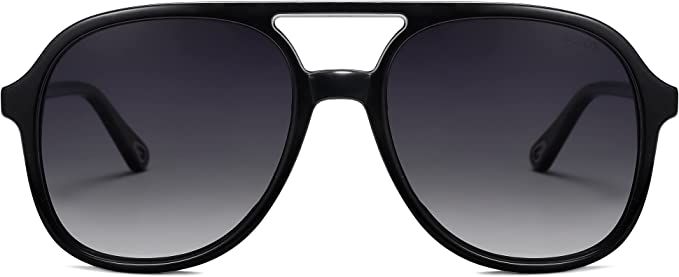 SOJOS Retro Vintage Polarized Aviator Sunglasses Classic Double Bridge Sun Glasses SJ2174 | Amazon (US)