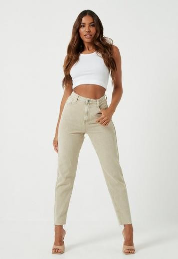 Missguided - Sand Co Ord Riot Highwaisted Mom Jeans | Missguided (US & CA)