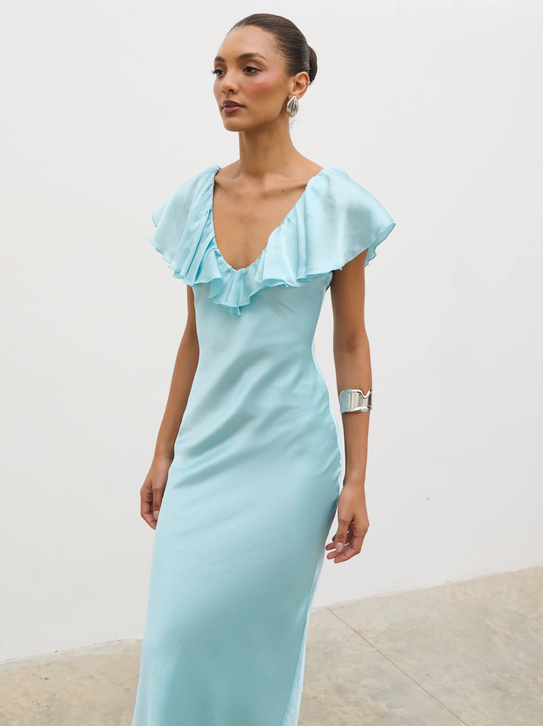 Adina Midaxi Dress - Seaspray Blue | Pretty Lavish (UK)