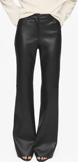 MANGO Connie Flared Faux Leather Pants | Nordstrom | Nordstrom