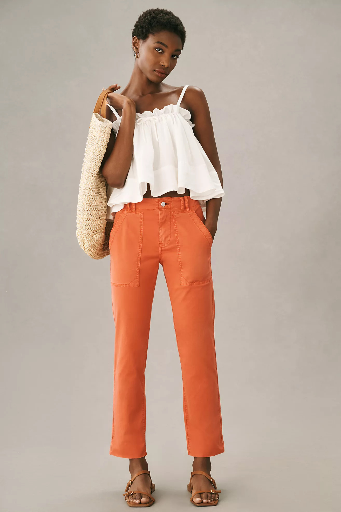 Pilcro Slim Straight Utility Pants | Anthropologie (US)