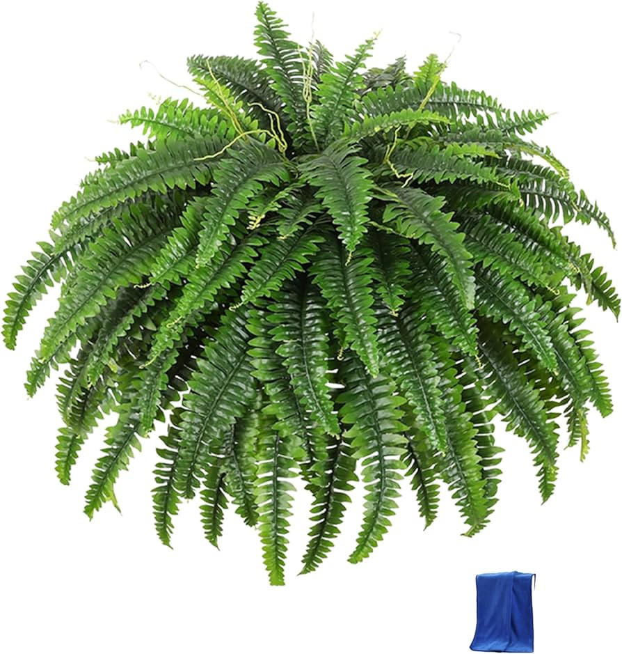 UV Resistant Lifelike Artificial Boston Fern, 28/38/60/88 Branches 2025 New Artificial Ferns, Fer... | Amazon (US)