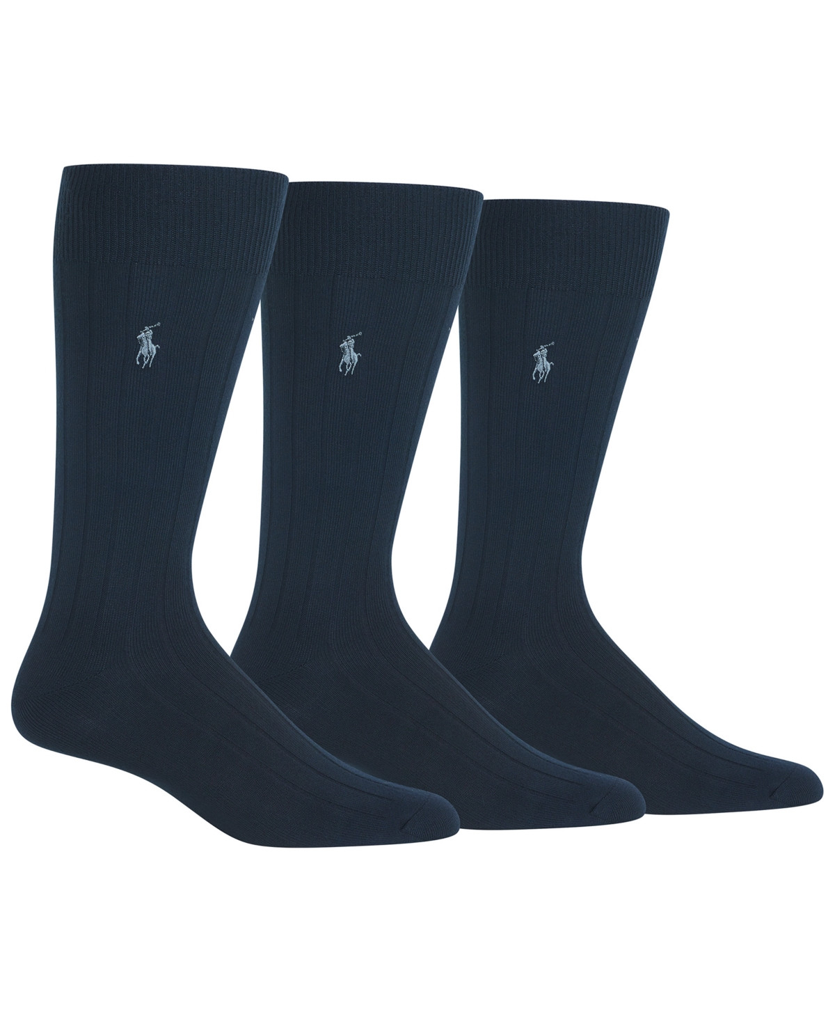 Polo Ralph Lauren Men's 3-Pk. Supersoft Rib Dress Socks - Navy | Macy's