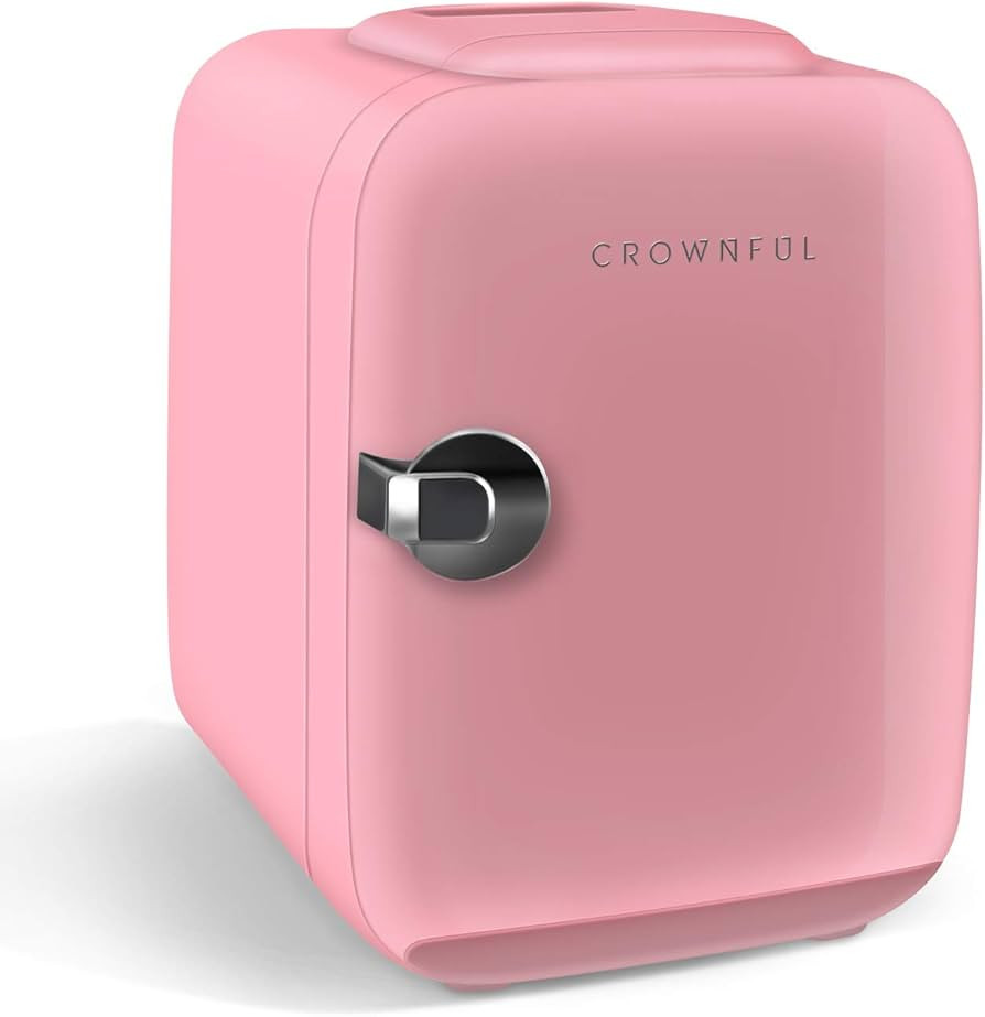 CROWNFUL Mini Fridge, 4 Liter/6 Can Portable Cooler and Warmer Personal Refrigerator for Skin Car... | Amazon (US)